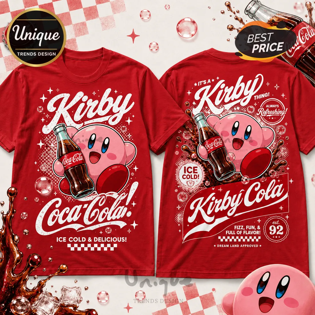 Kirby x Coca-Cola Soda Theme T-Shirt Kirby x Coca-Cola Soda Theme T-Shirt