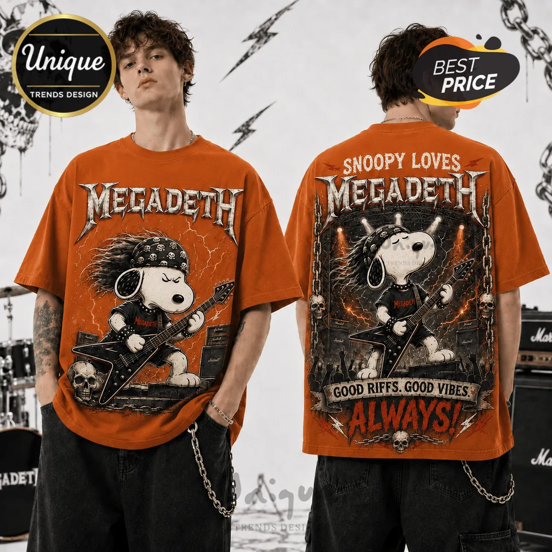 Megadeth Snoopy Thrash Metal T-Shirt Megadeth Snoopy Thrash Metal T-Shirt