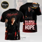 Michael Jackson Hope Quote Black T-Shirt