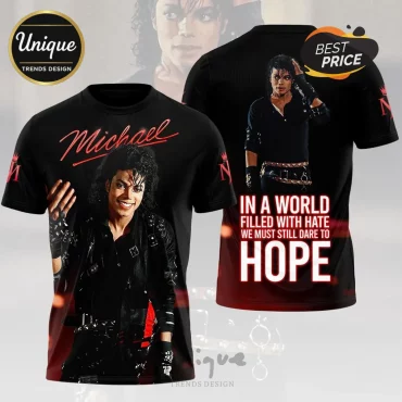 Michael Jackson Hope Quote Black T-Shirt