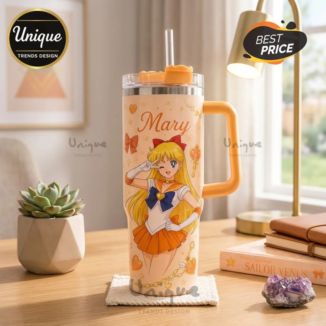 Sailor Venus Mary Name 40oz Handle Tumbler Sailor Venus Mary Name 40oz Handle Tumbler