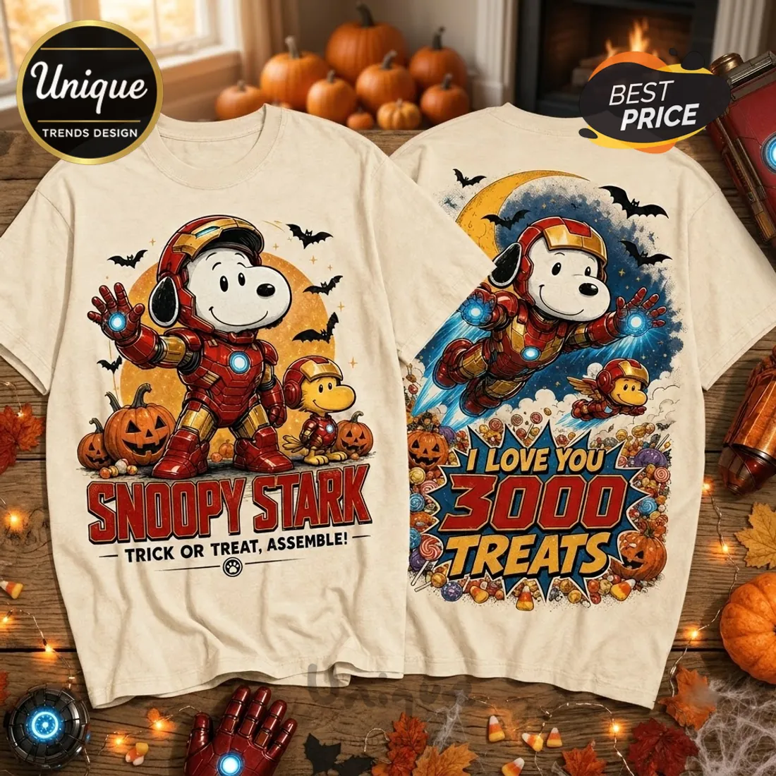 Snoopy Iron Man Stark Halloween T-Shirt Snoopy Iron Man Stark Halloween T-Shirt
