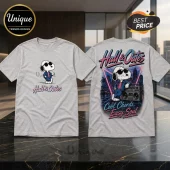 Snoopy x Hall and Oates Retro Heather Gray T-Shirt showing front small print and large back graphic of Snoopy with boombox.