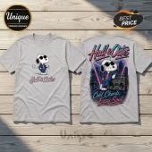 Snoopy x Hall and Oates Retro Heather Gray T-Shirt displaying Snoopy in sunglasses with a boombox and neon city graphics.