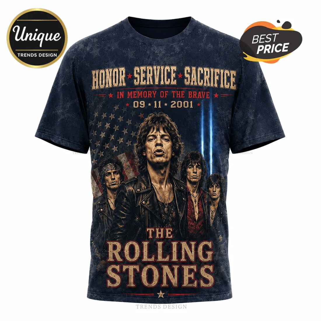 The Rolling Stones 9/11 Remembrance Tribute T-Shirt The Rolling Stones 9/11 Remembrance Tribute T-Shirt