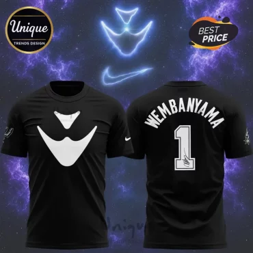 Victor Wembanyama Signature San Antonio Spurs Black T-Shirt
