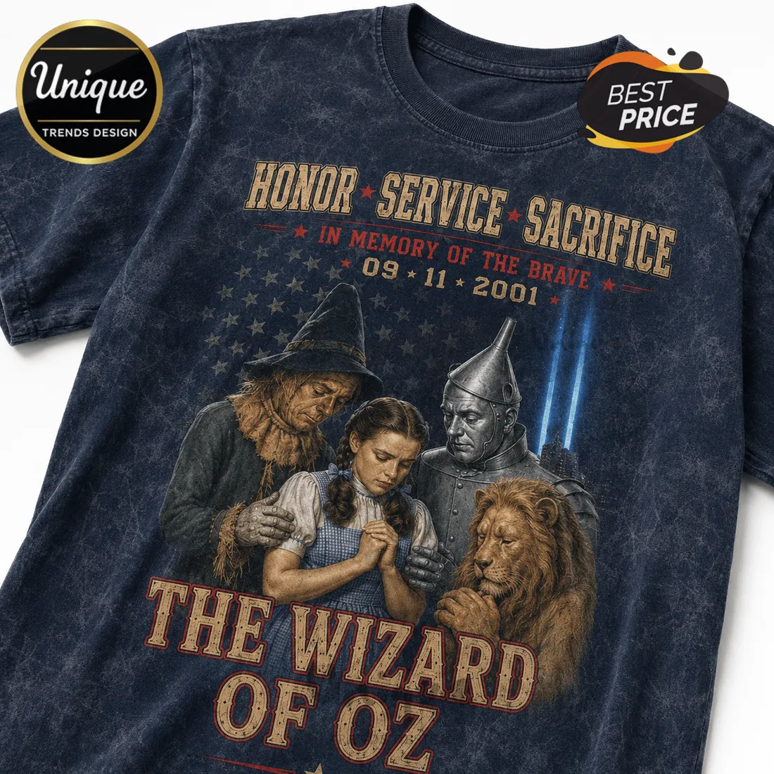 Wizard of Oz 9/11 Remembrance 343 Tribute T-Shirt Wizard of Oz 9/11 Remembrance 343 Tribute T-Shirt