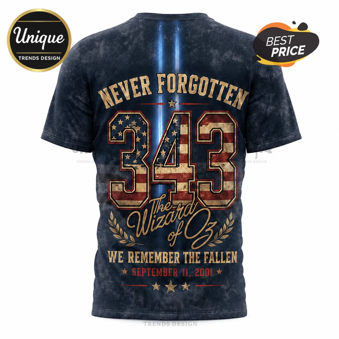 Wizard of Oz 9/11 Remembrance 343 Tribute T-Shirt Wizard of Oz 9/11 Remembrance 343 Tribute T-Shirt